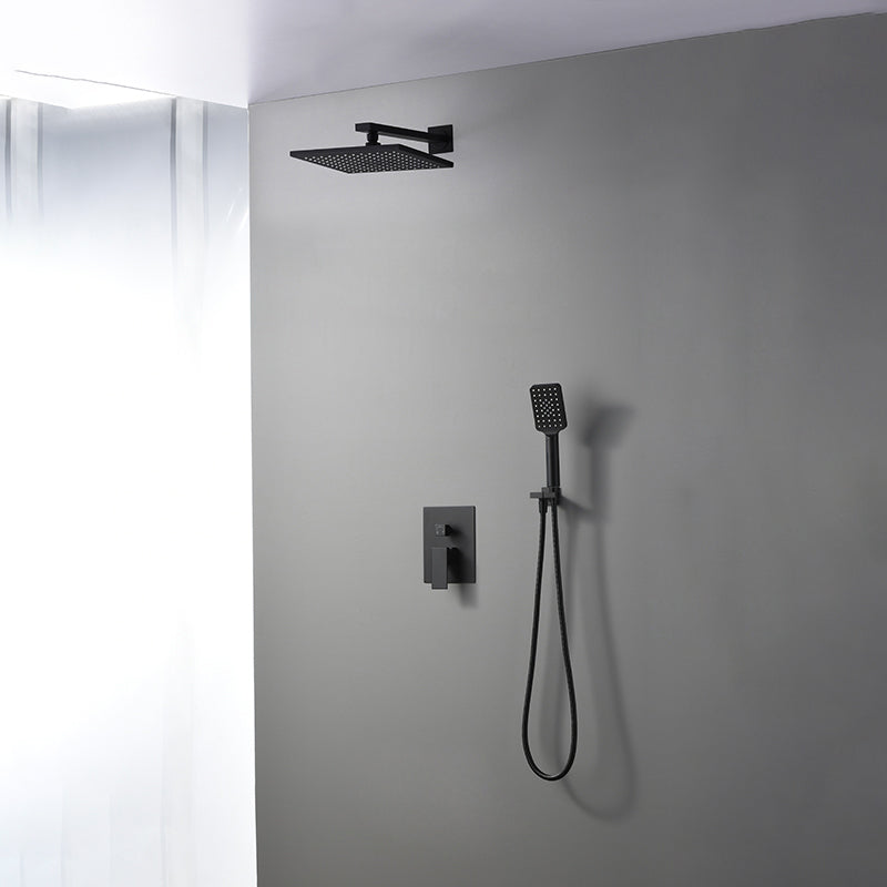 Square Black Spot Resist Shower Faucet Shower Arm Shower with Handheld Shower Head