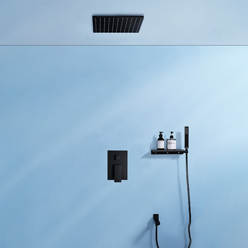 Modern Shower Faucet Adjustable Water Flow Rain Shower Head Shower System in Black