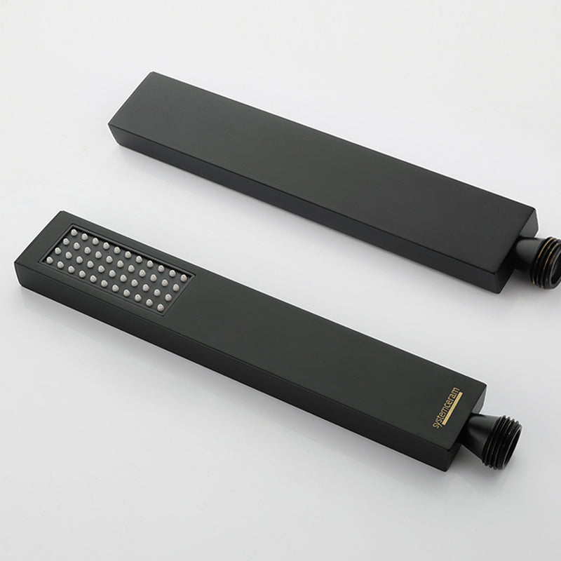 Modern Shower Faucet Adjustable Water Flow Rain Shower Head Shower System in Black