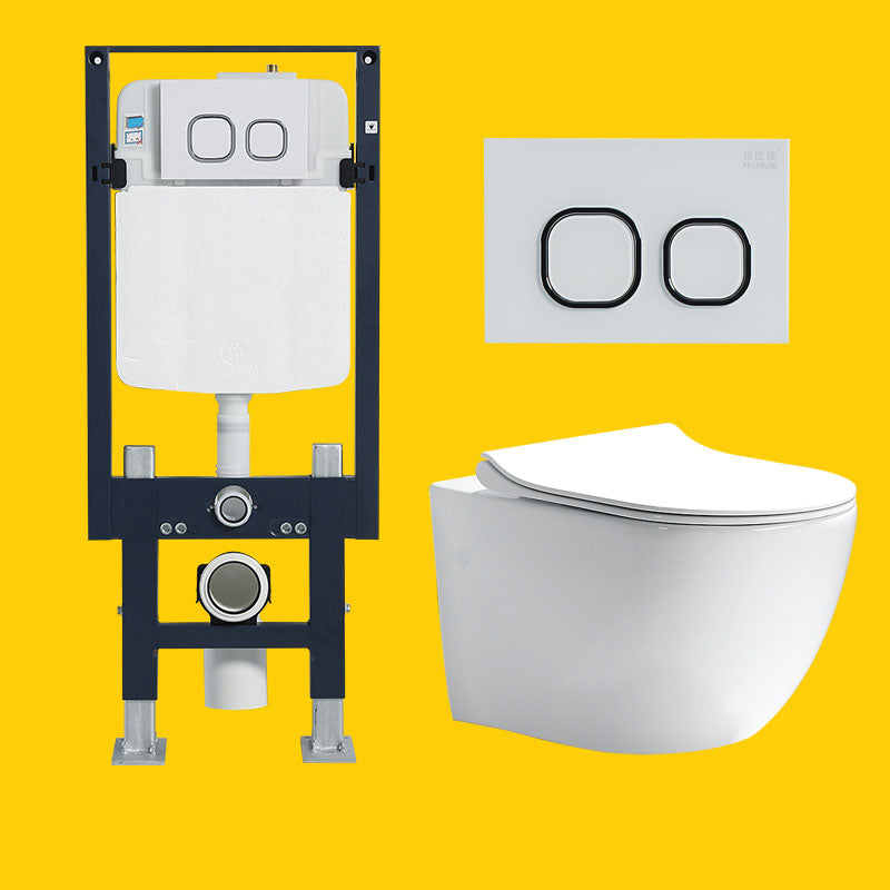 Wall-mounted Toilet Household In-wall Hidden Tank Soft-Close Seat Toilet