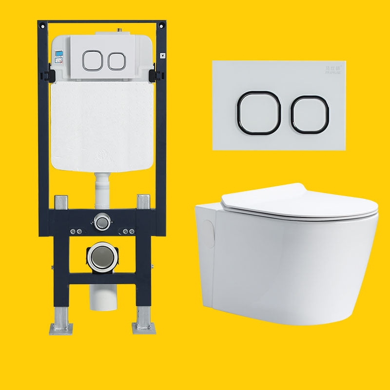 Wall-mounted Toilet Household In-wall Hidden Tank Soft-Close Seat Toilet