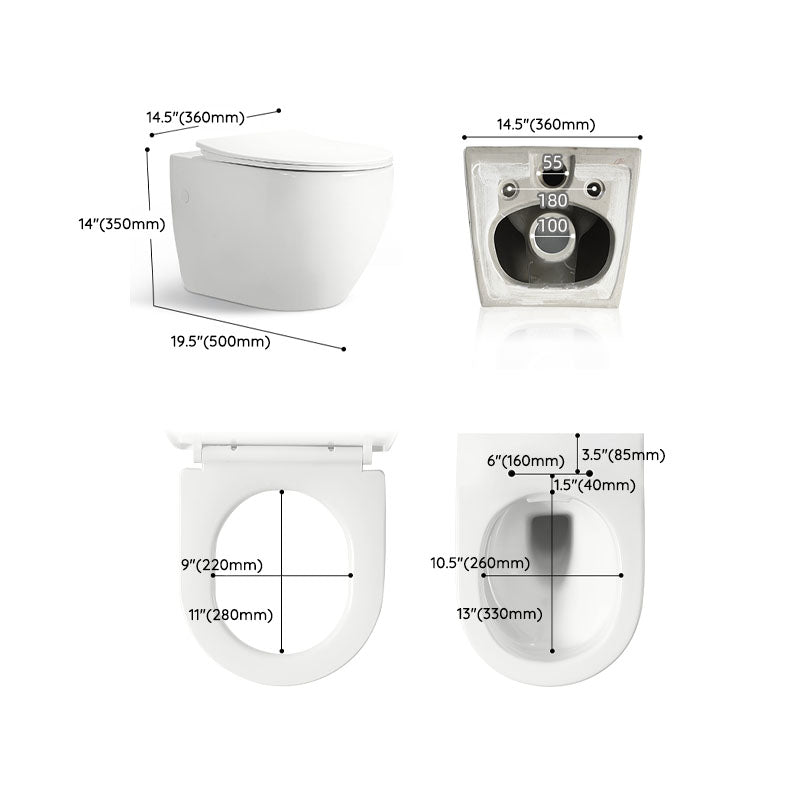 Wall-mounted Toilet Household In-wall Hidden Tank Soft-Close Seat Toilet