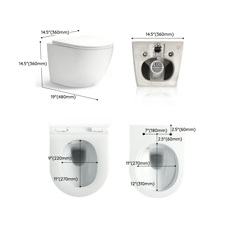 Wall-mounted Toilet Household In-wall Hidden Tank Soft-Close Seat Toilet
