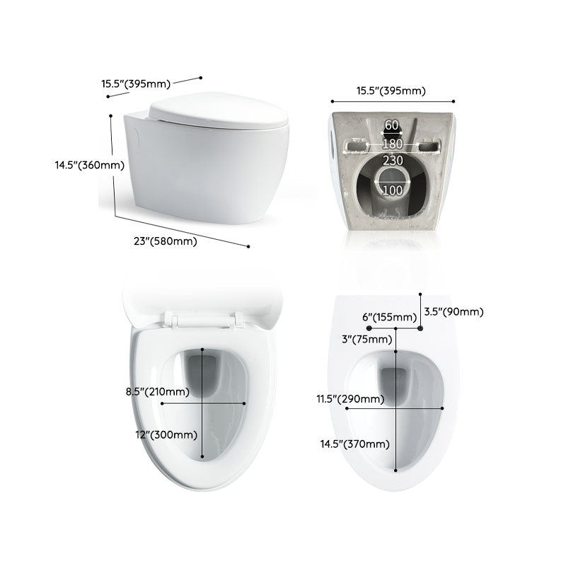 Wall-mounted Toilet Household In-wall Hidden Tank Soft-Close Seat Toilet