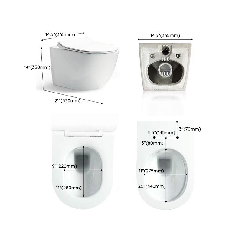 Wall-mounted Toilet Household In-wall Hidden Tank Soft-Close Seat Toilet