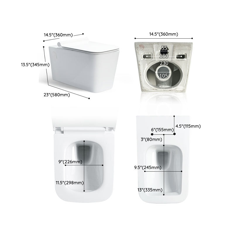 Wall-mounted Toilet Household In-wall Hidden Tank Soft-Close Seat Toilet