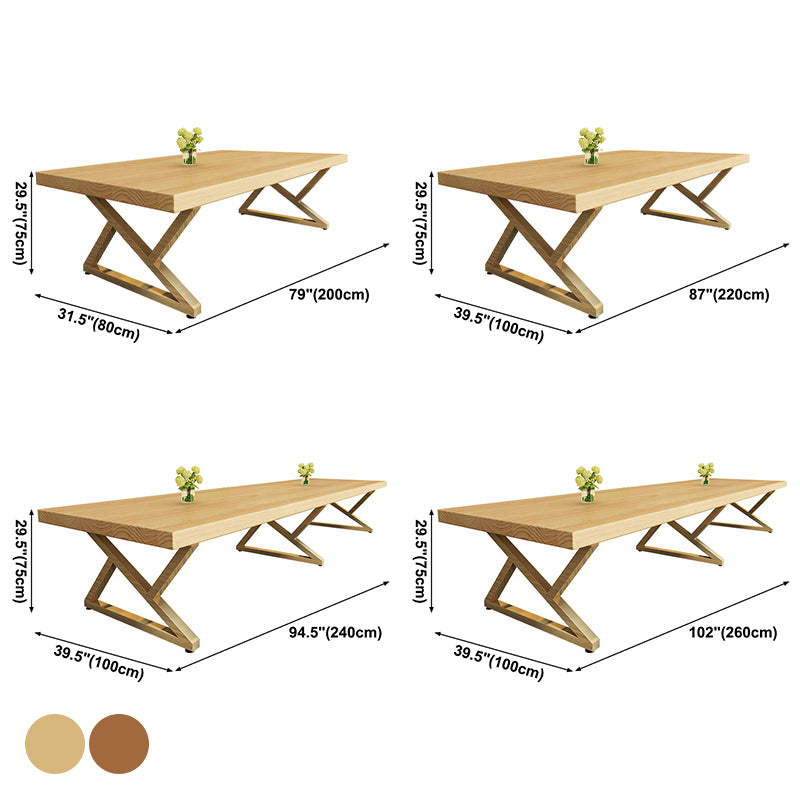 Tavolo da pranzo tradizionale del rettangolo di lusso tavolo in legno massiccio con base in metallo