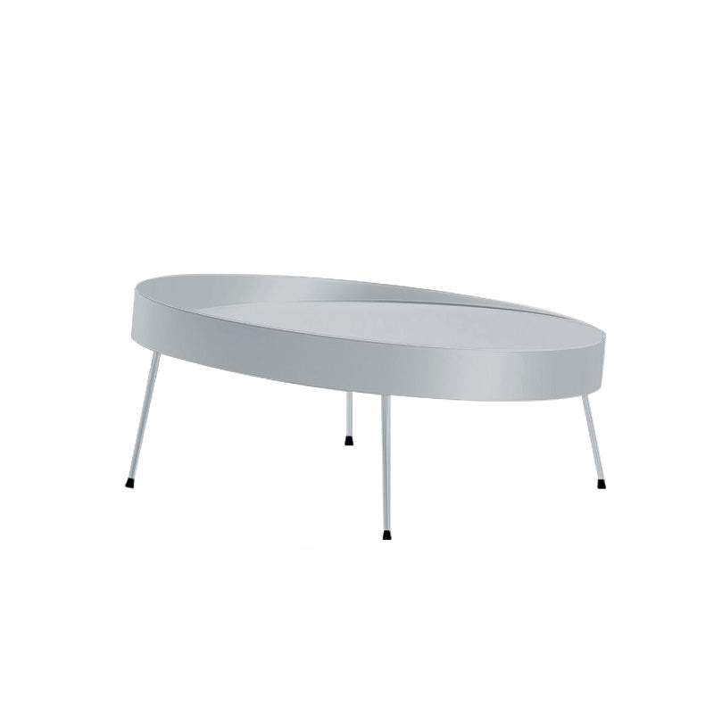 Mid Century Iron Round Coffee Table 2 Pieces Tray Top Cocktail Table Set