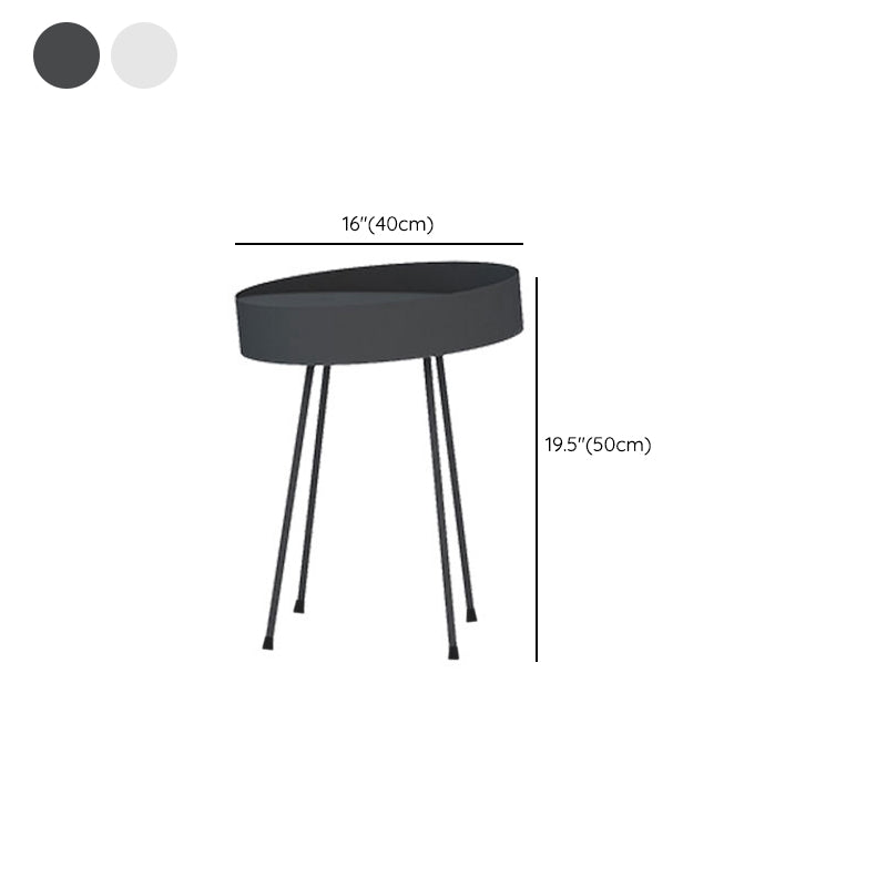 Mid Century Iron Round Coffee Table 2 Pieces Tray Top Cocktail Table Set