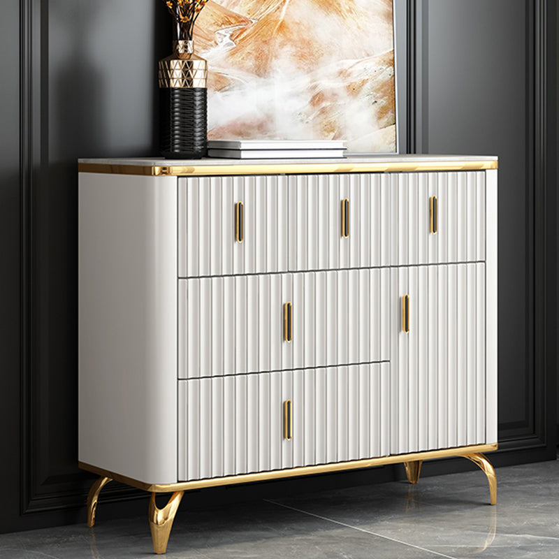 Glam Engineered Wood Horizontal Storage Chest Bedroom Chest with Drawers