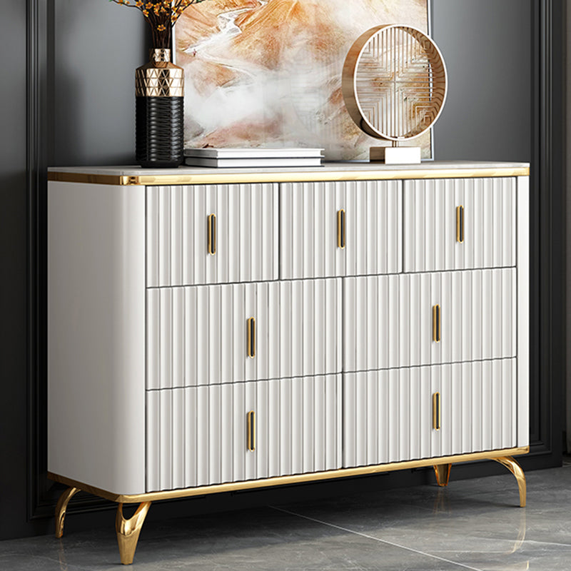 Glam Engineered Wood Horizontal Storage Chest Bedroom Chest with Drawers