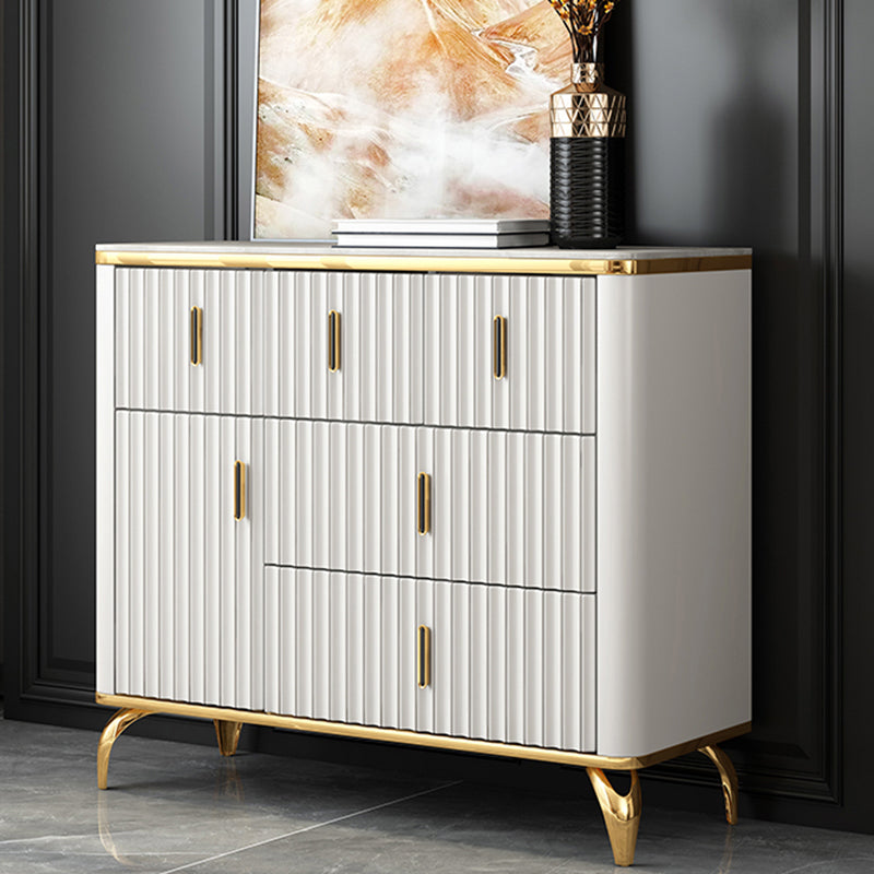 Glam Engineered Wood Horizontal Storage Chest Bedroom Chest with Drawers