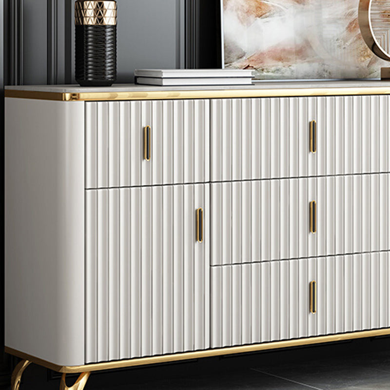 Glam Engineered Wood Horizontal Storage Chest Bedroom Chest with Drawers