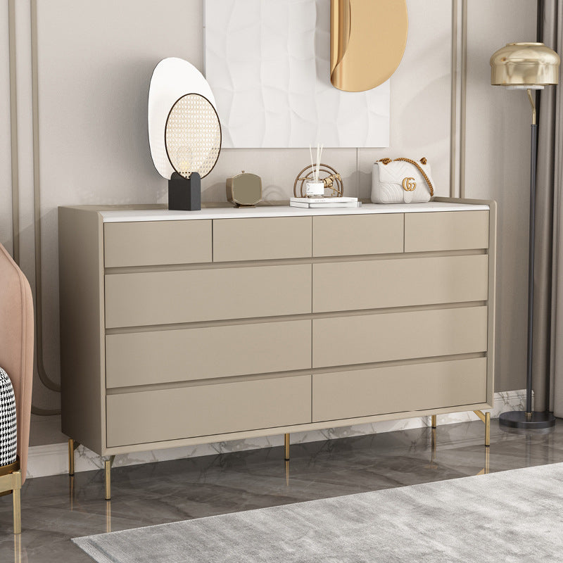 Glam Stone Storage Chest Bedroom 16" Wide Chest in White with Drawers