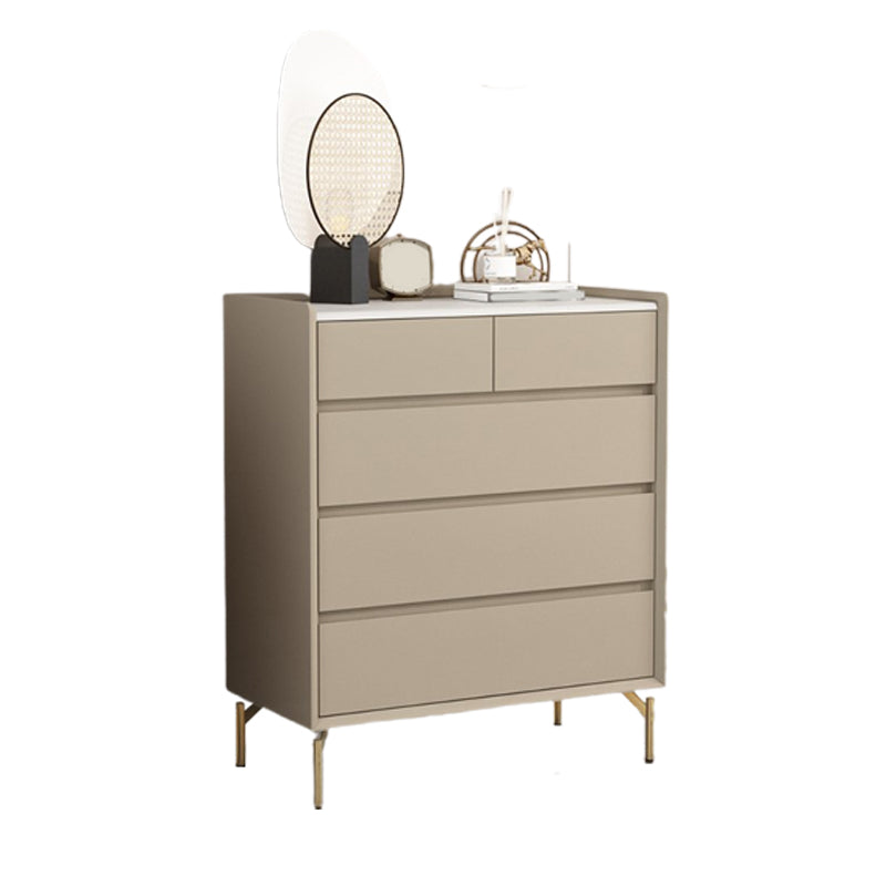 Glam Stone Storage Chest Bedroom 16" Wide Chest in White with Drawers