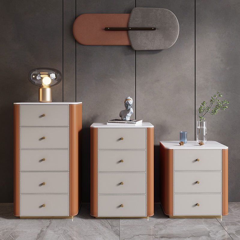 Glam Stone Storage Chest Bedroom Vertical 16"Wide Chest with Drawers