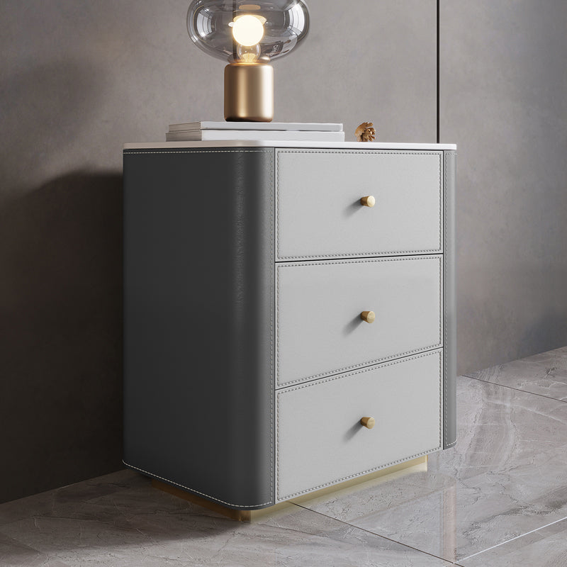 Glam Stone Storage Chest Bedroom Vertical 16"Wide Chest with Drawers