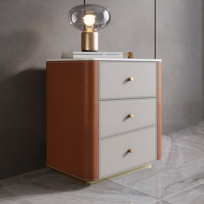 Glam Stone Storage Chest Bedroom Vertical 16"Wide Chest with Drawers