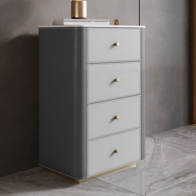 Glam Stone Storage Chest Bedroom Vertical 16"Wide Chest with Drawers