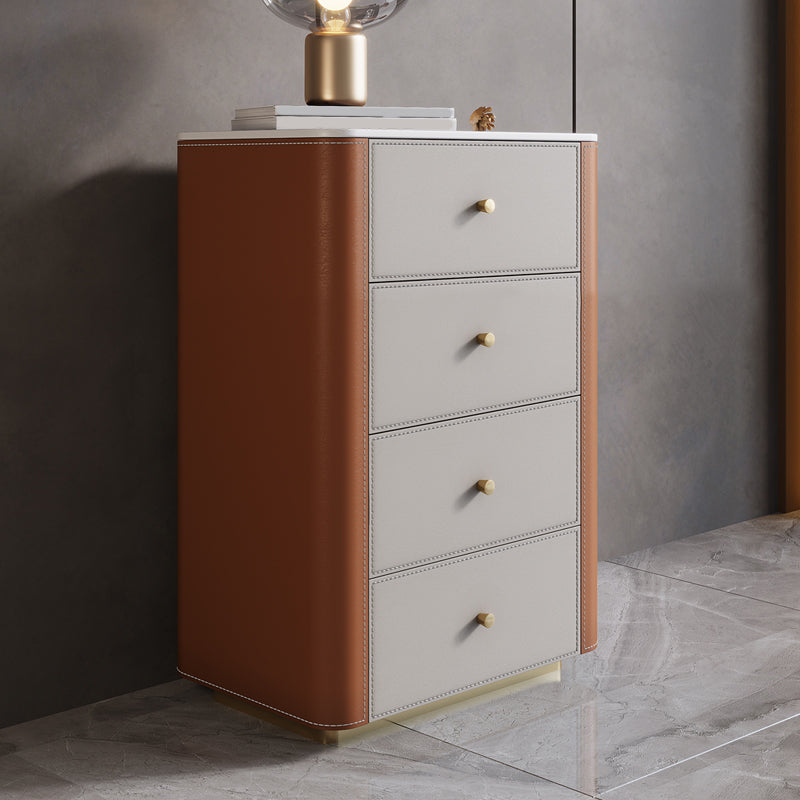 Glam Stone Storage Chest Bedroom Vertical 16"Wide Chest with Drawers