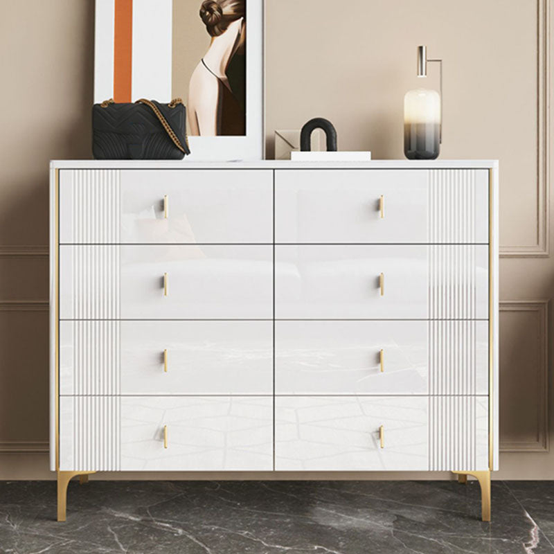 Engineered Wood Glam Horizontal Storage Chest Bedroom Chest with Drawers