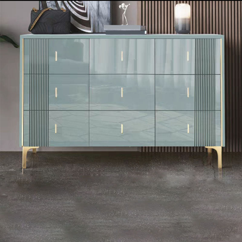 Engineered Wood Glam Horizontal Storage Chest Bedroom Chest with Drawers