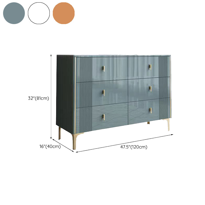 Engineered Wood Glam Horizontal Storage Chest Bedroom Chest with Drawers