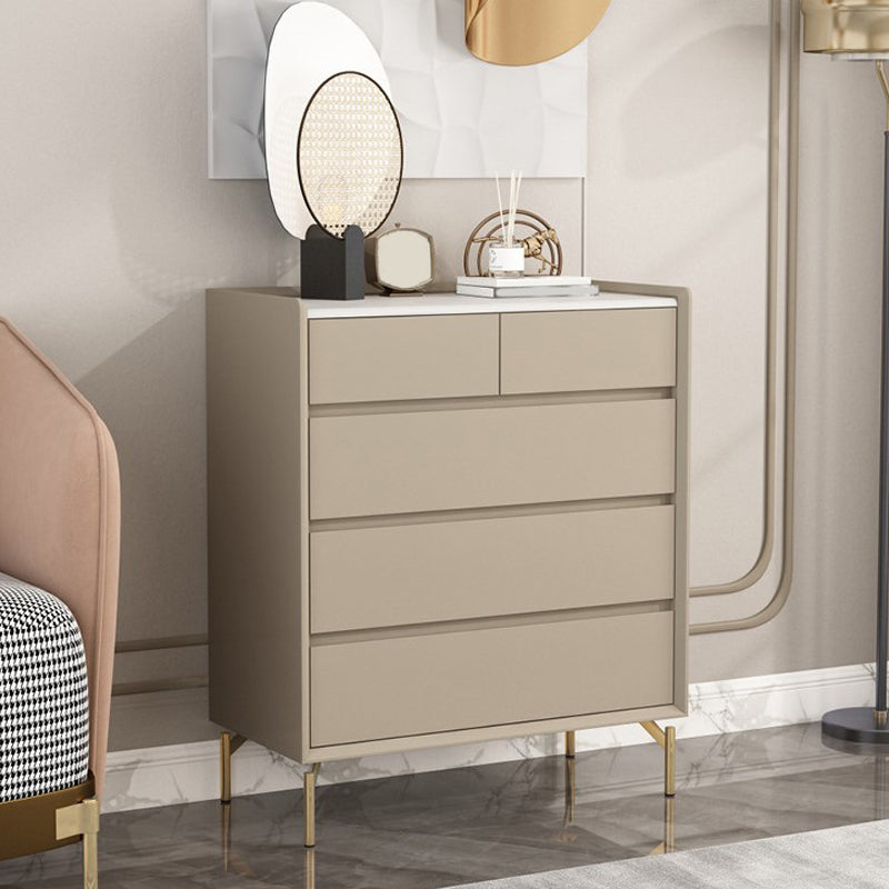 Glam Stone Storage Chest Bedroom 16" Wide Chest in White with Drawers