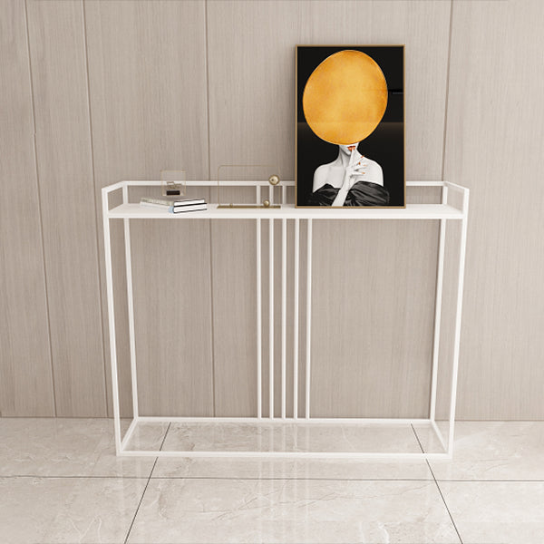 Rectangle Console Accent Table Antique Finish Console Sofa Table in Metal