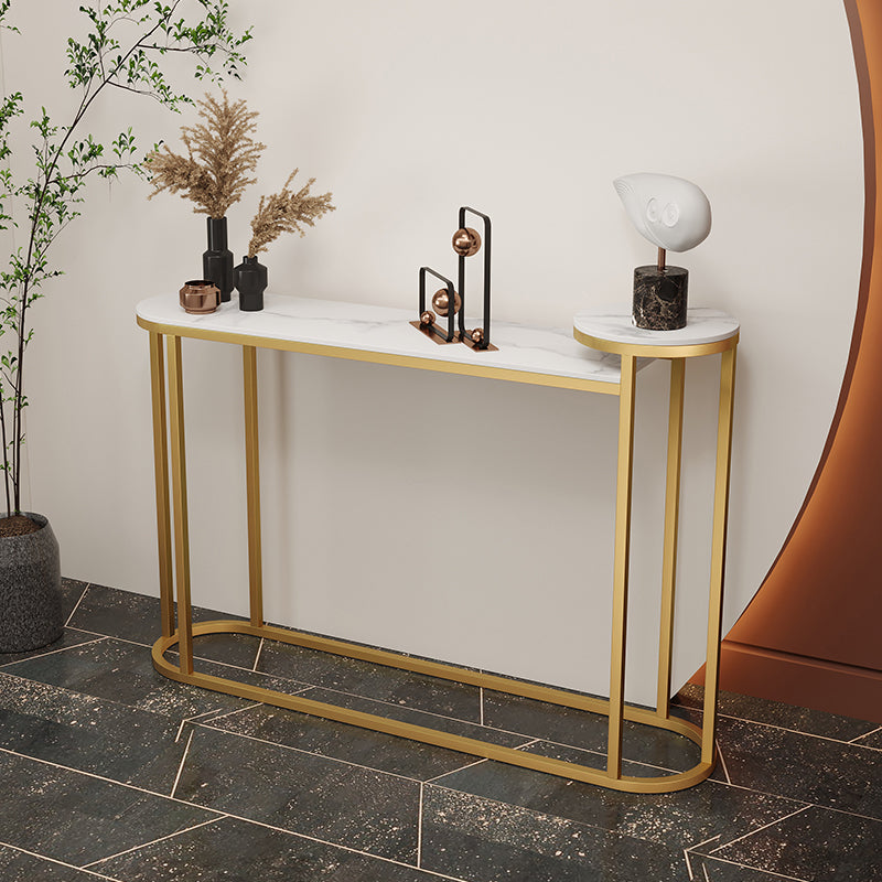 Glam Oval Console Accent Table Antique Finish Console Sofa Table