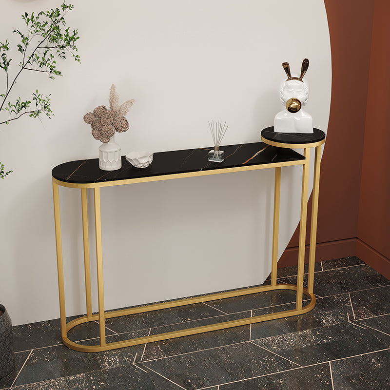 Glam Oval Console Accent Table Antique Finish Console Sofa Table