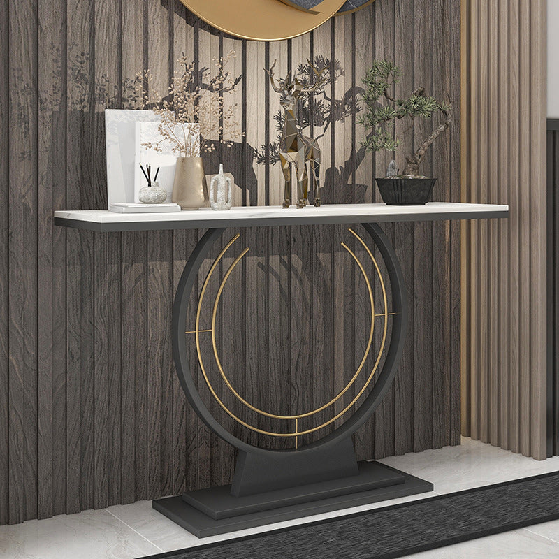 11" Wide Stone Contemporary Console Table Rectangle Console Sofa Table