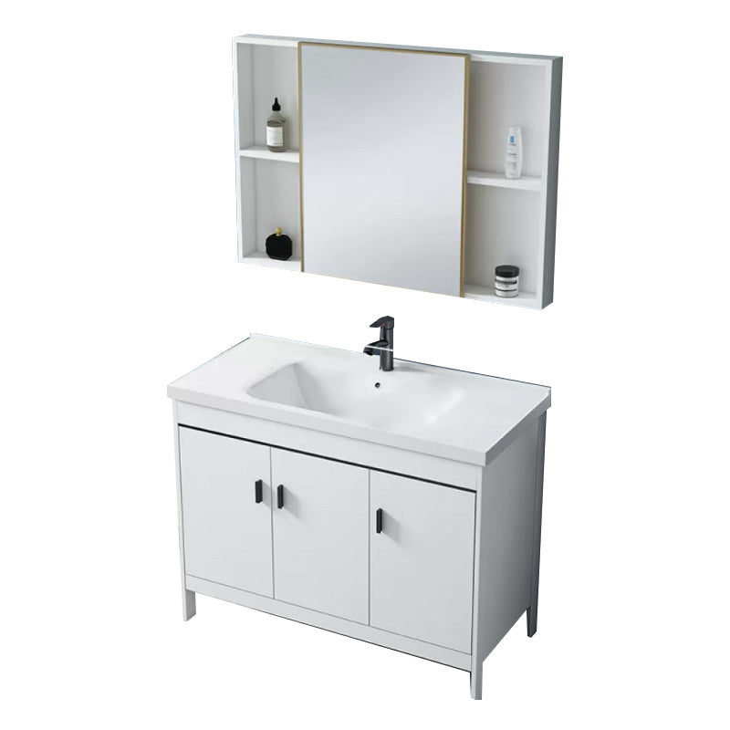 Modern Sink Vanity Wood with Mirror Faucet and Standalone Cabinet Sink Floor Cabinet