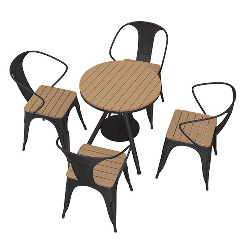 Modern Round Dining Set 1/3/5 Pieces Reclaimed Wood Dining Set