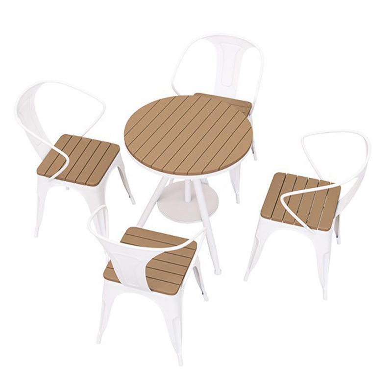 Modern Round Dining Set 1/3/5 Pieces Reclaimed Wood Dining Set