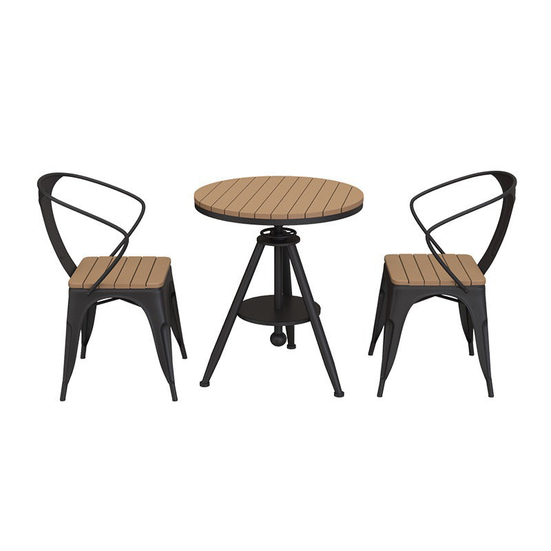 Modern Round Dining Set 1/3/5 Pieces Reclaimed Wood Dining Set