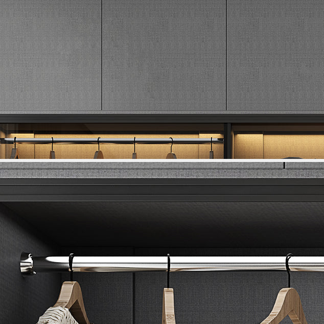 Modern Style Glass Wardrobe Bedroom Wardrobe Closet with 1 Drawer