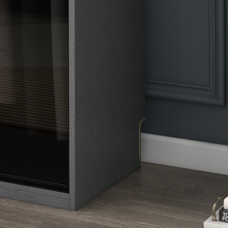 Modern Style Glass Wardrobe Bedroom Wardrobe Closet with 1 Drawer