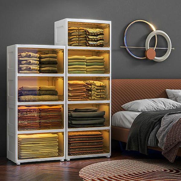 5-Door Storage Cabinet Contemporary Plastic Wardrobe Armoire