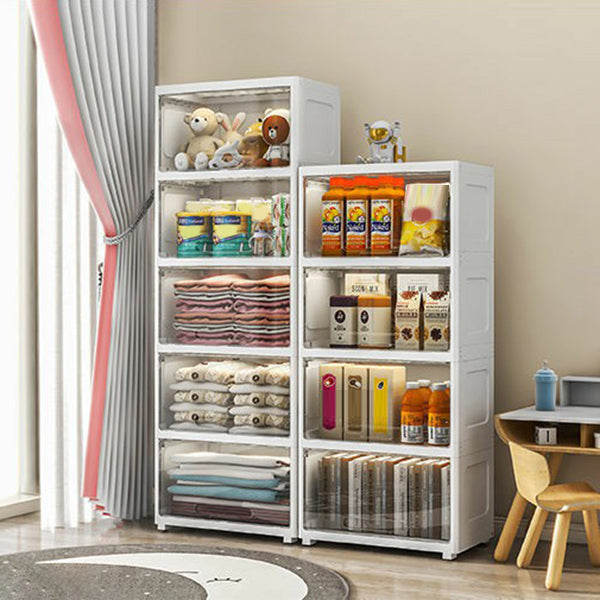 5-Door Storage Cabinet Contemporary Plastic Wardrobe Armoire