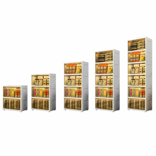 5-Door Storage Cabinet Contemporary Plastic Wardrobe Armoire