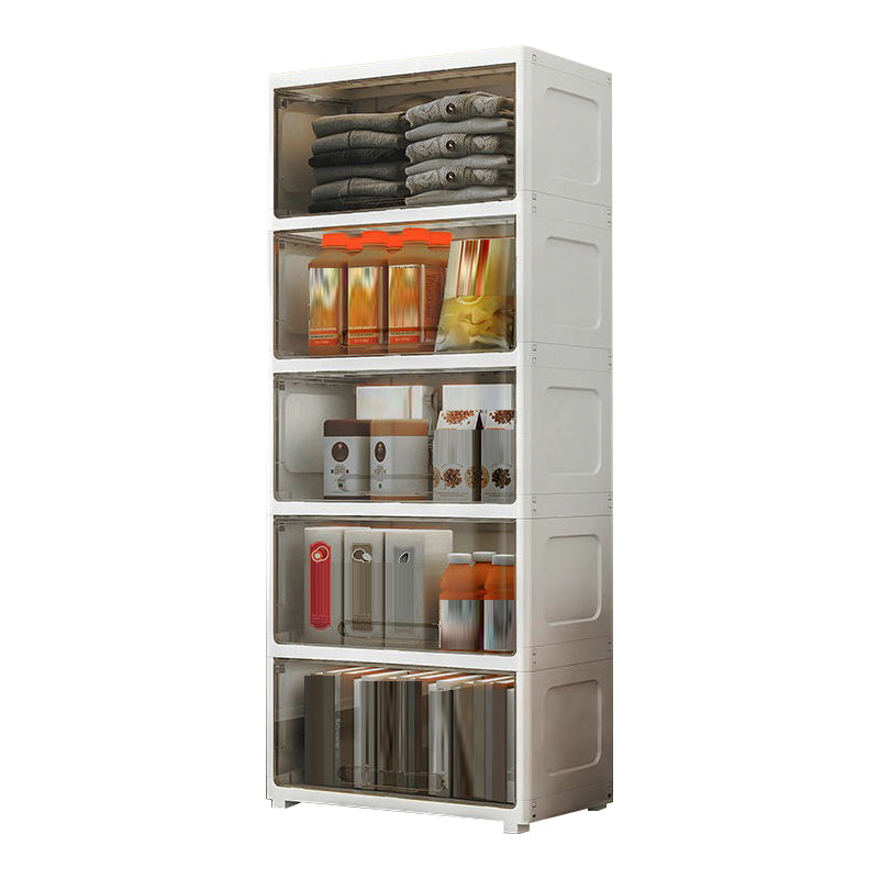 5-Door Storage Cabinet Contemporary Plastic Wardrobe Armoire