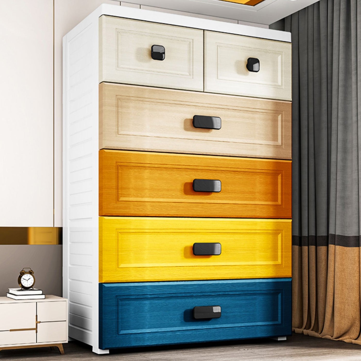 Modern Non-Hanging Armoire with Legs Plastic Storage Cabinet