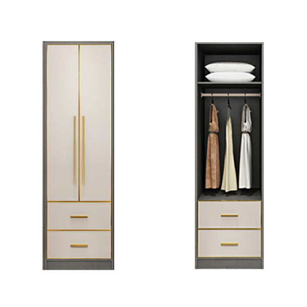 Contemporary Wardrobe Closet with Shelves Engineered Wood Wardrobe Armoire