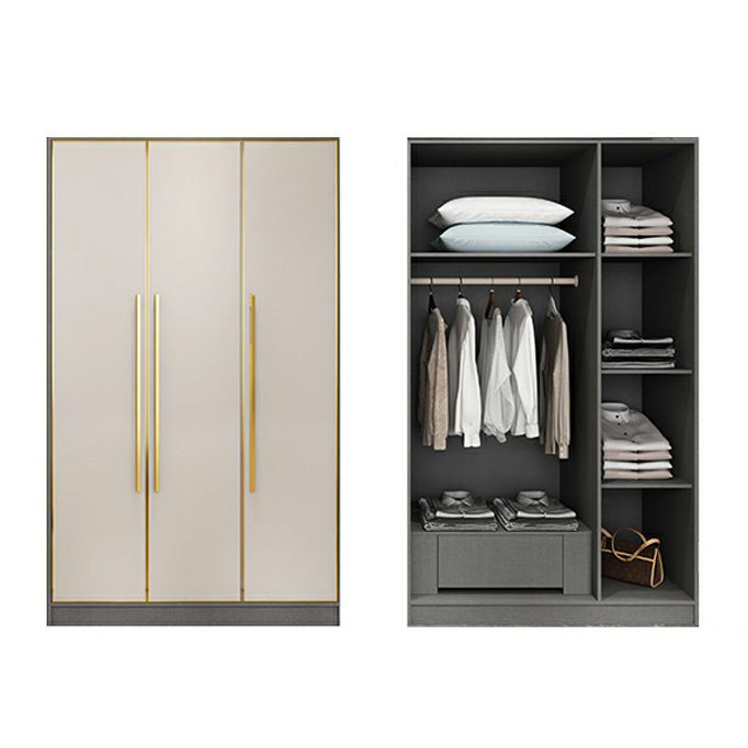 Contemporary Wardrobe Closet with Shelves Engineered Wood Wardrobe Armoire