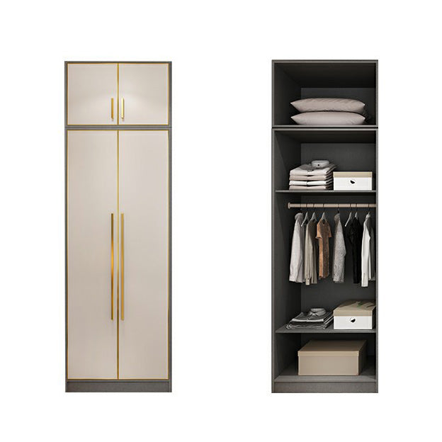 Contemporary Wardrobe Closet with Shelves Engineered Wood Wardrobe Armoire