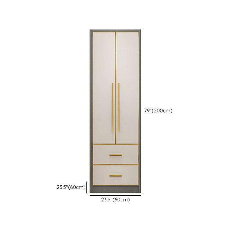 Contemporary Wardrobe Closet with Shelves Engineered Wood Wardrobe Armoire