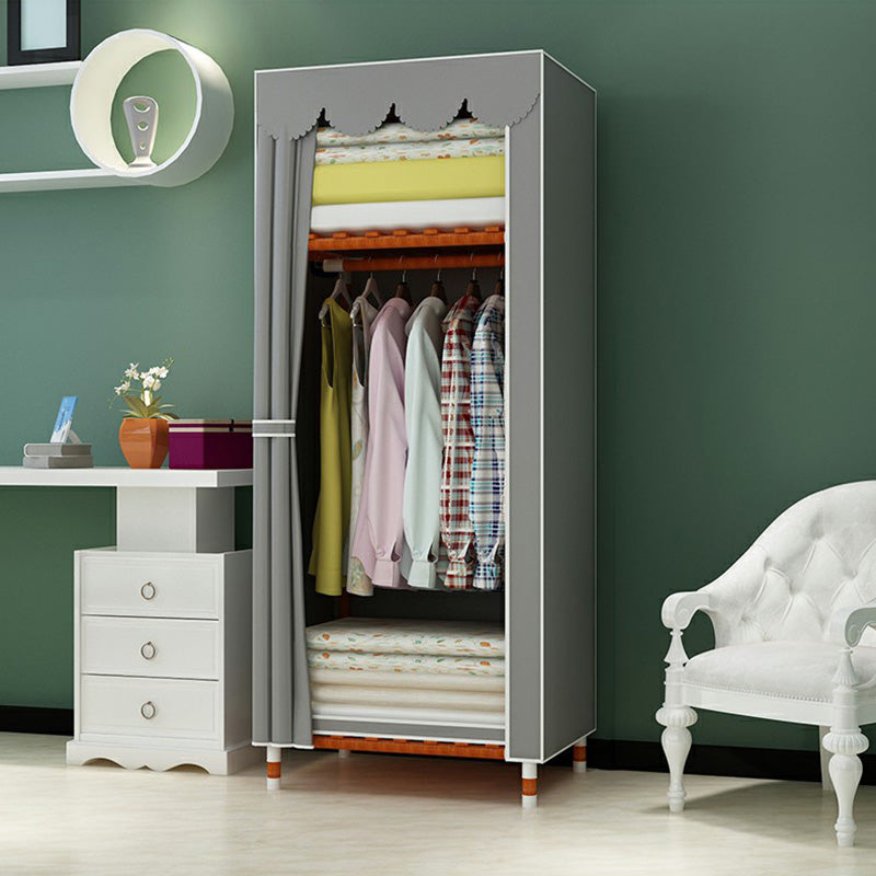 Modern Wardrobe with Solid Wood Frame Matte Finish Cabinet for Bedroom