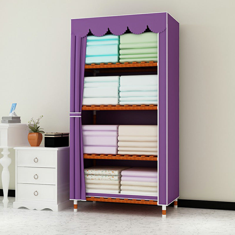 Modern Wardrobe with Solid Wood Frame Matte Finish Cabinet for Bedroom