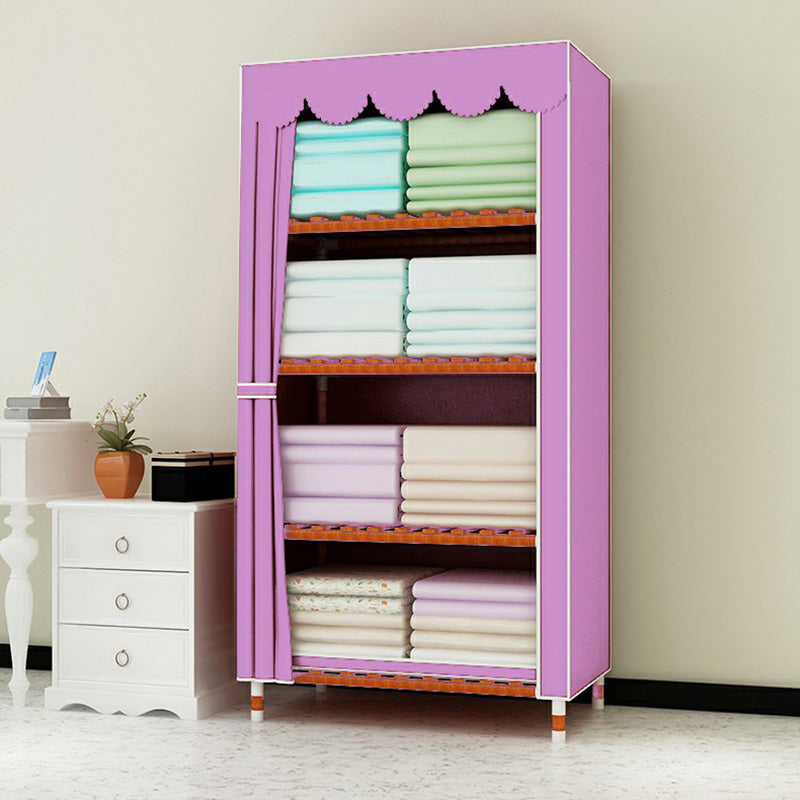 Modern Wardrobe with Solid Wood Frame Matte Finish Cabinet for Bedroom